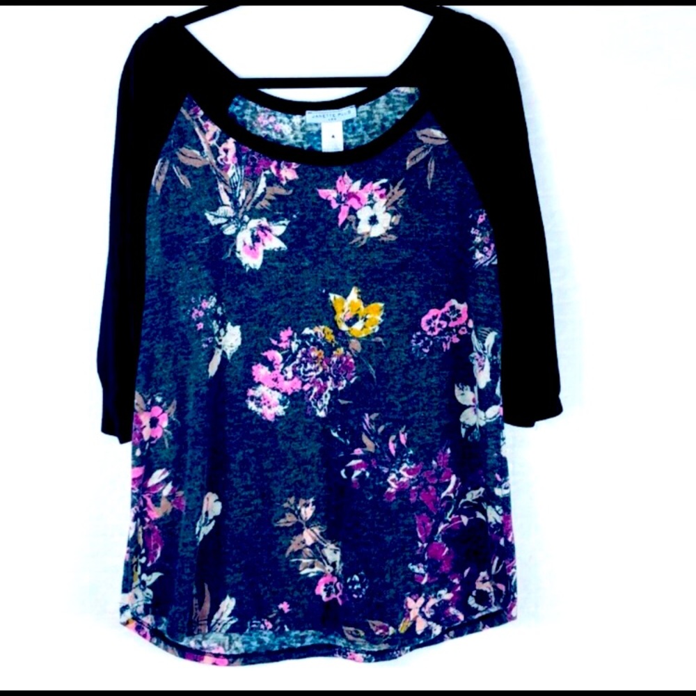Janette Plus 3XL 3/4 Sleeve Floral Top